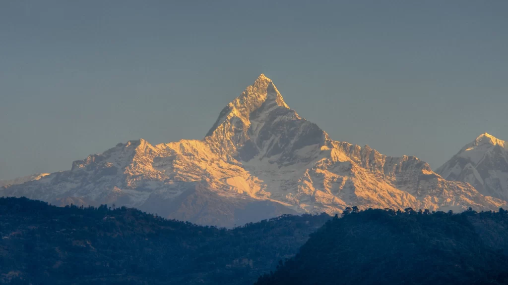 mountain snow peak sunlight clear sky