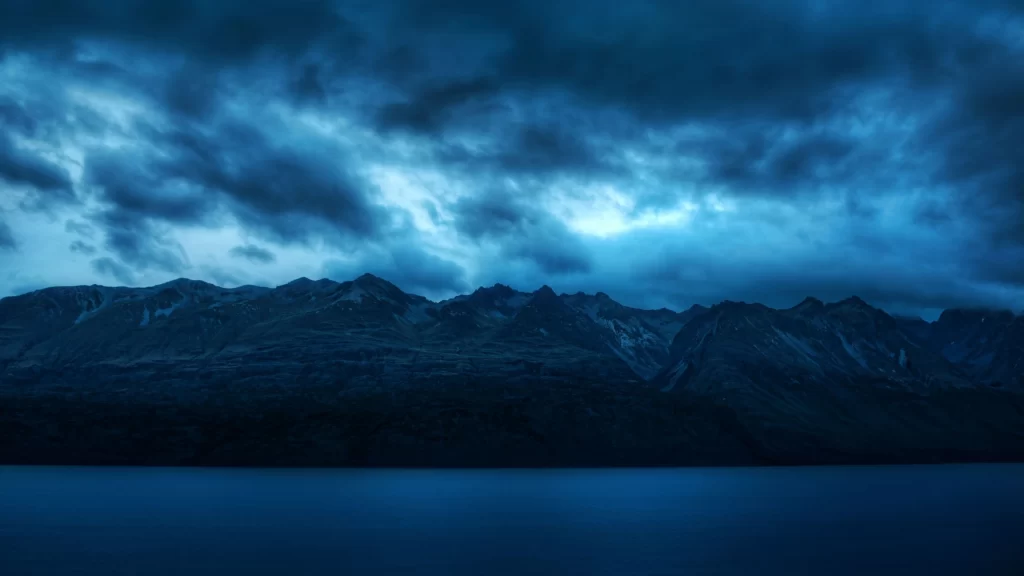 mountains clouds sky landscape twilight serene
