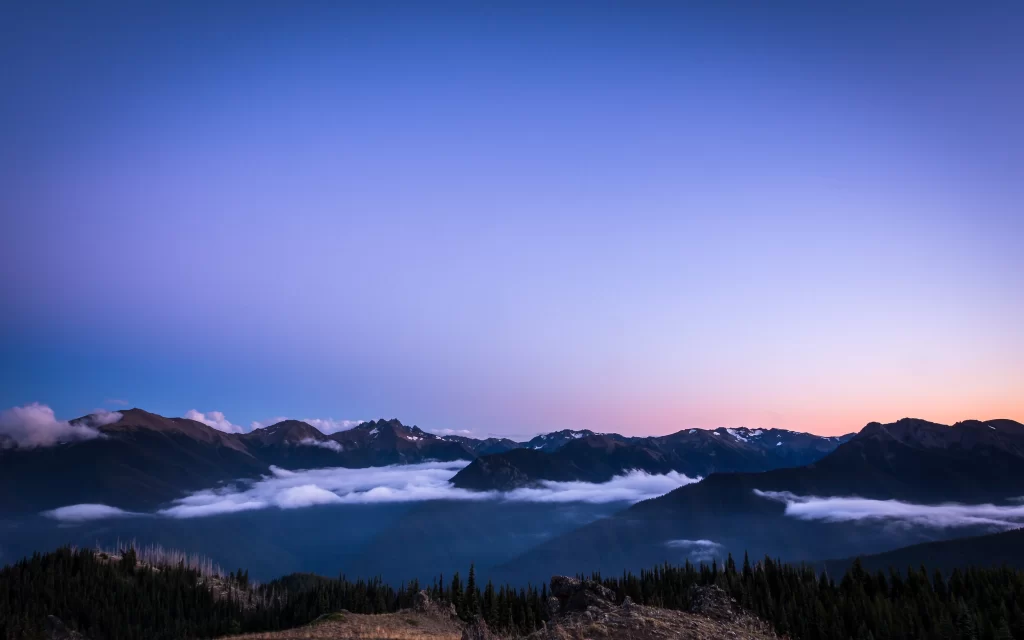mountains clouds sky sunset landscape nature