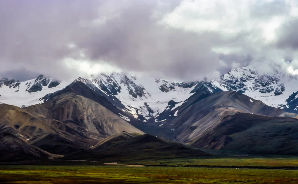 mountains snow clouds landscape nature