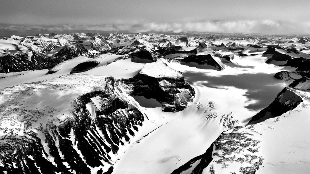 mountains snow landscape black and white
