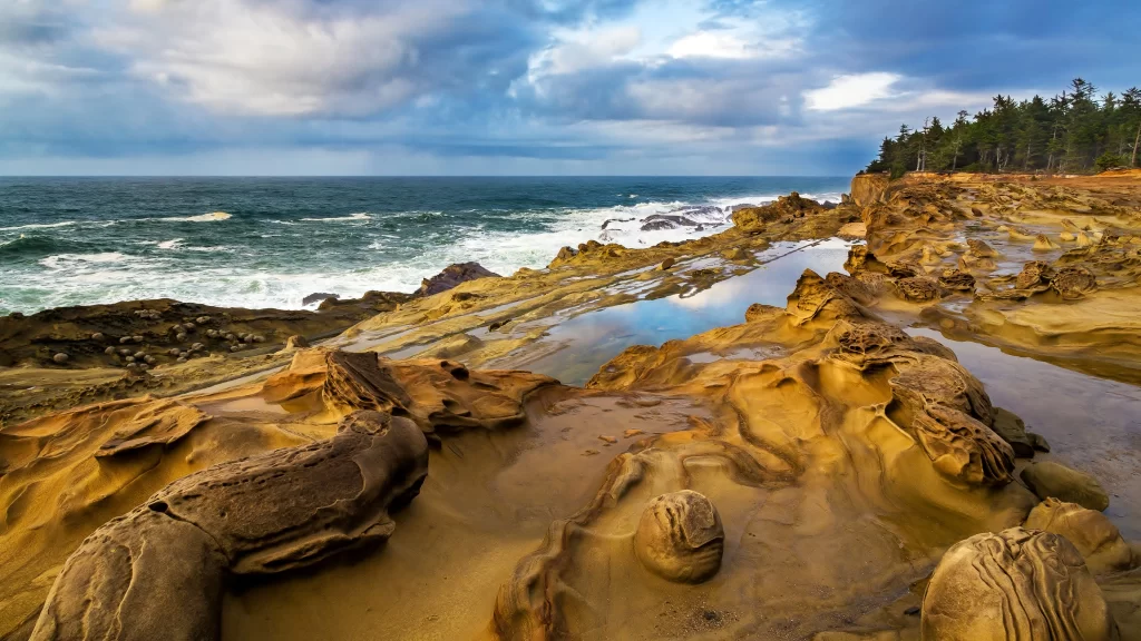 ocean waves rocky shore coastal landscape natural beauty serene environment