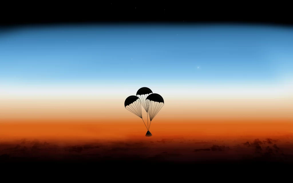 parachute space exploration Mars landing capsule