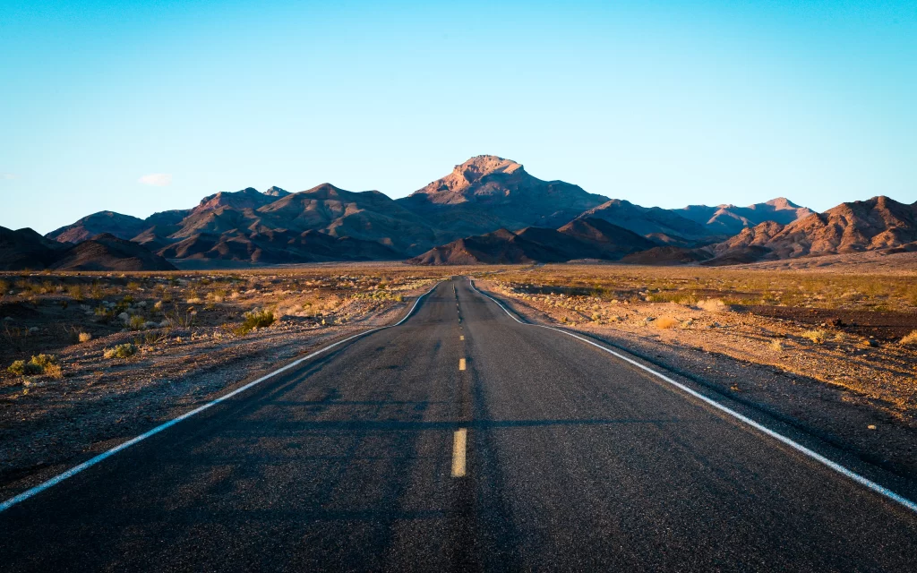 road mountains desert landscape travel journey