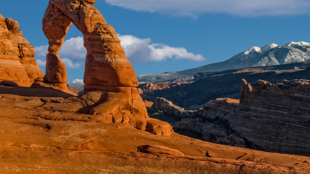 rock arch mountain desert landscape