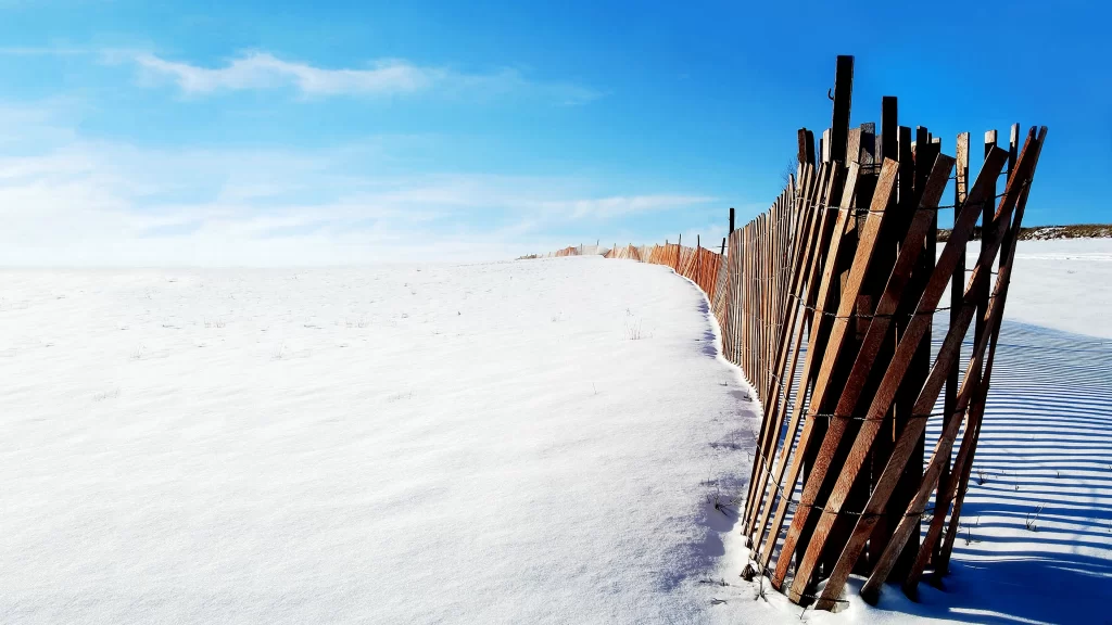 snow fence winter landscape