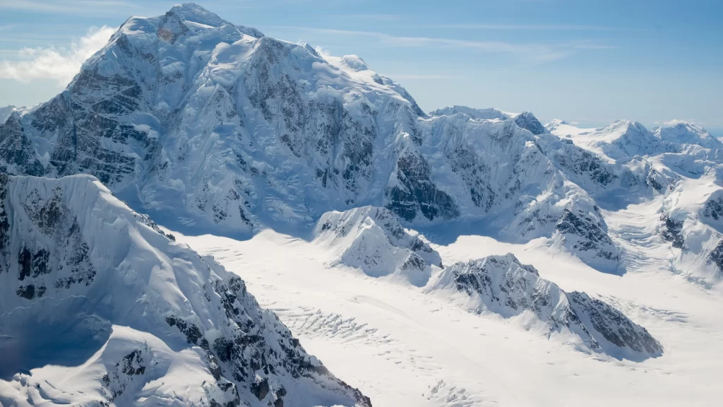 snow mountain peak clear sky