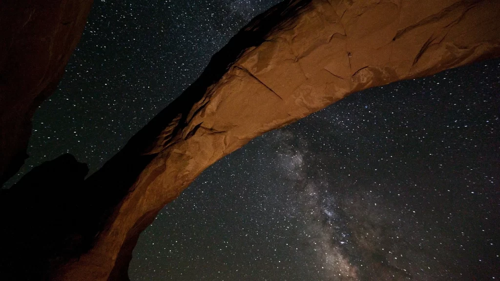 stars galaxy night sky natural arch celestial astronomy