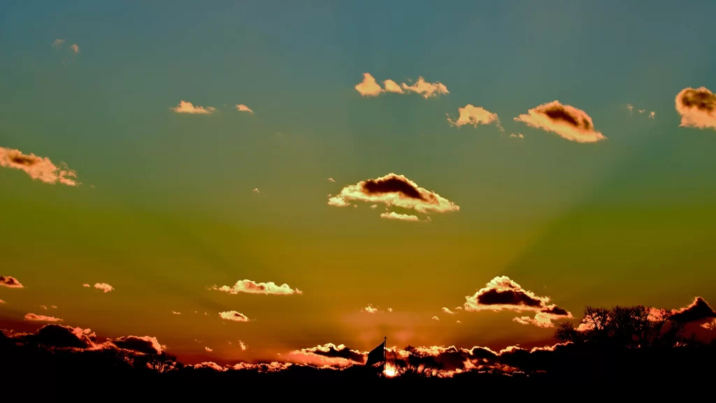 sunset clouds sky landscape serene