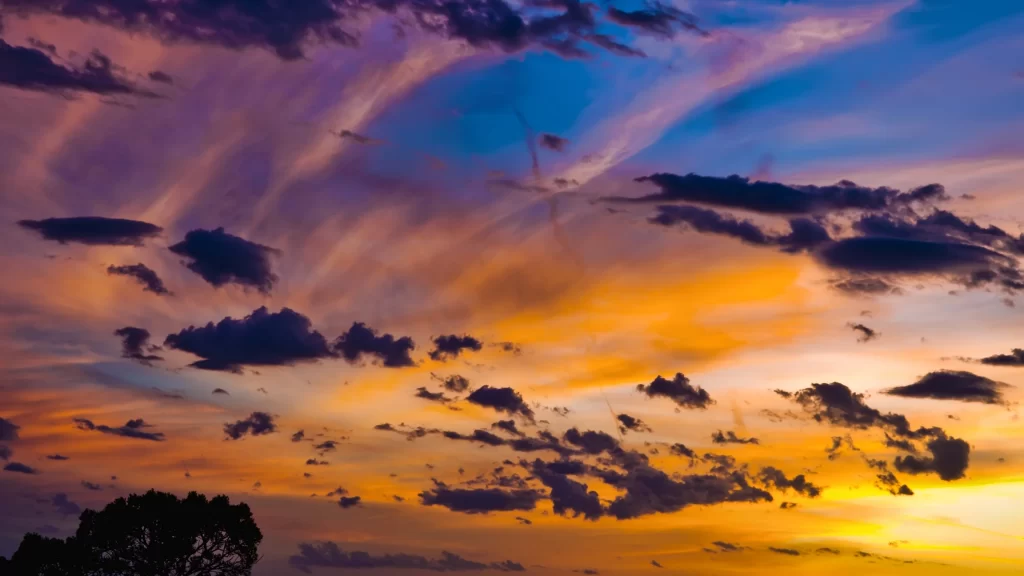 sunset sky clouds colors dramatic landscape