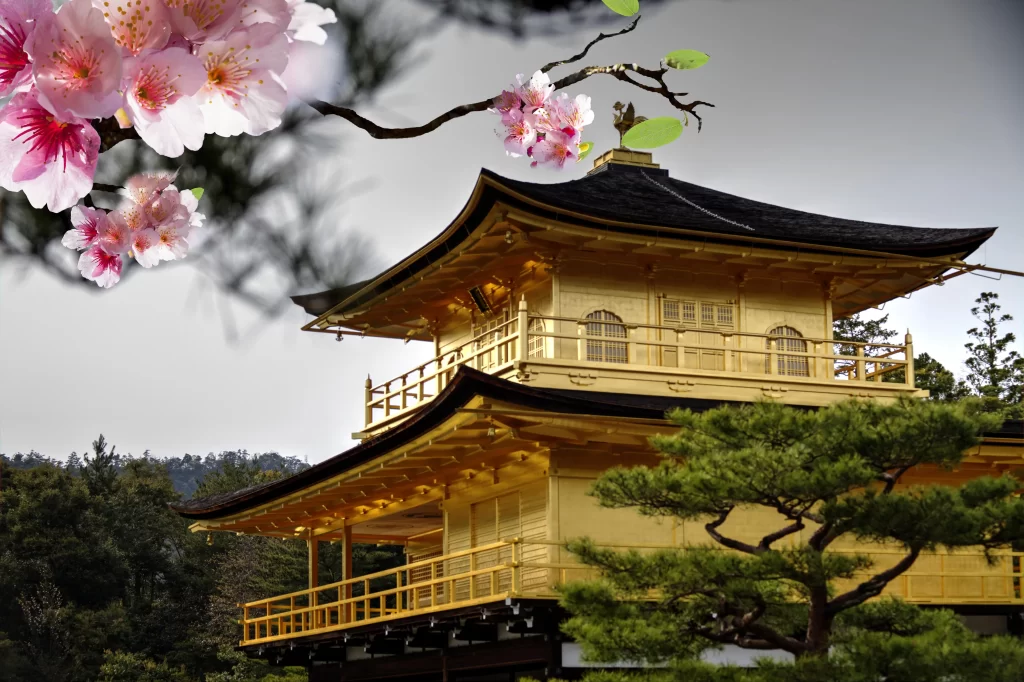 temple golden architecture flowers nature traditional