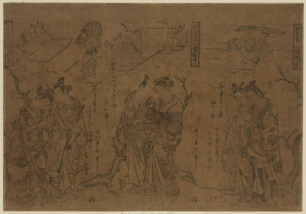 Traditional Japanese Art Historical Figures Monochrome Cultural Heritage Intricate Details