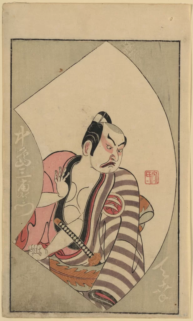 Traditional Japanese Art Sumo Wrestler Colorful Attire Bold Lines Cultural Heritage