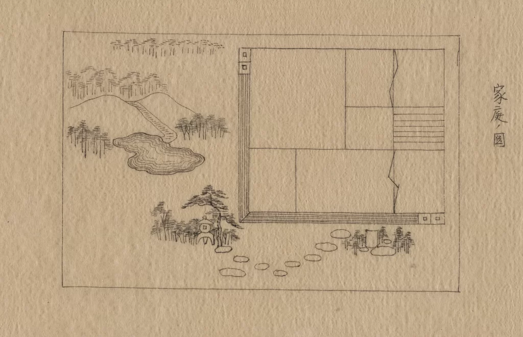 Traditional Japanese Landscape Ink Drawing Serene Natural Elements Minimalist