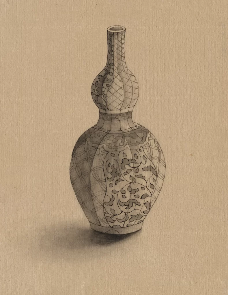 Vase Intricate Patterns Monochrome Traditional Artistic Sketch