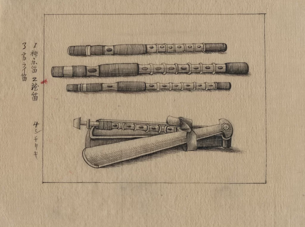 Vintage Musical Instruments Woodwind Detailed Monochrome Traditional