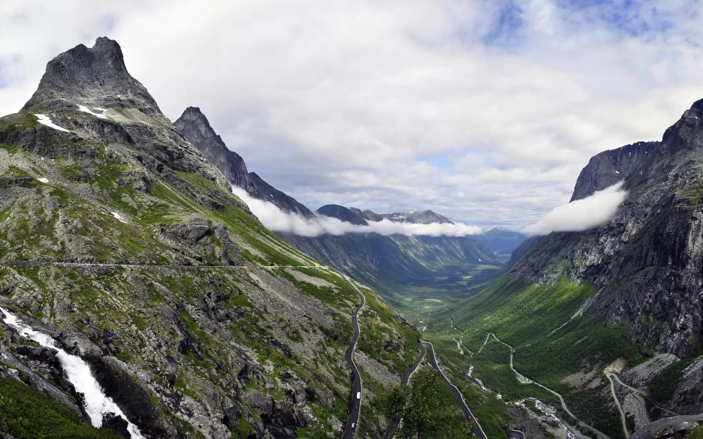 Mountainous Landscape Road Clouds Valley
