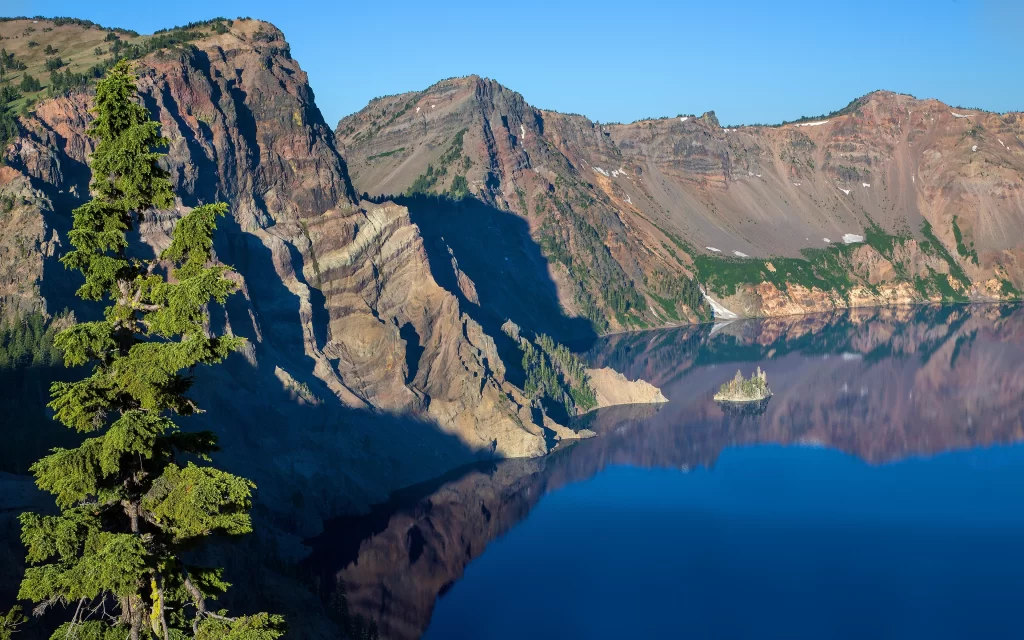 Mountain Lake Reflections Clear Sky
