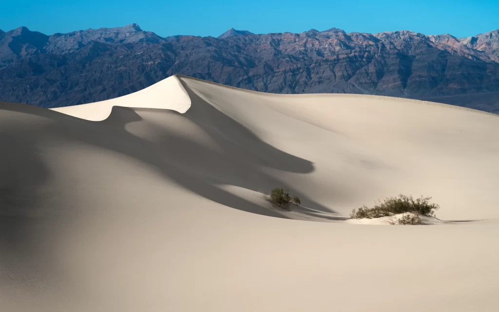 Desert Sand Dunes Mountain Clear Sky