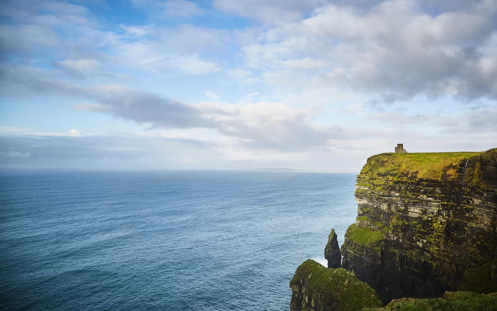 Cliffs Ocean Sky Clouds Greenery