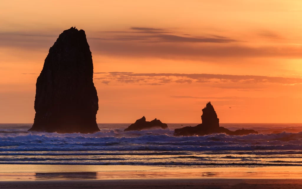 Sunset Ocean Waves Beach Golden Horizon