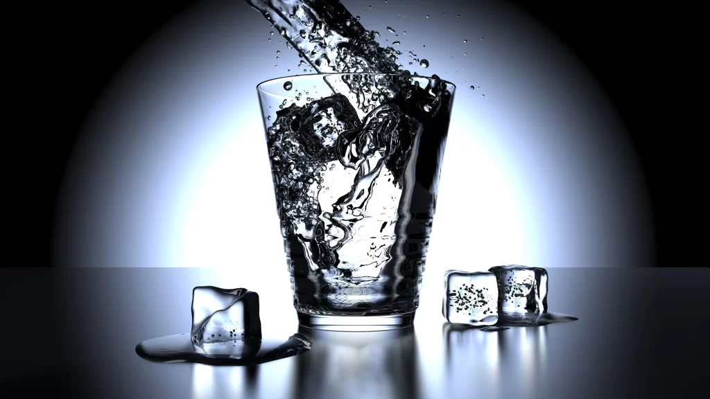 water glass ice cubes splash clear liquid