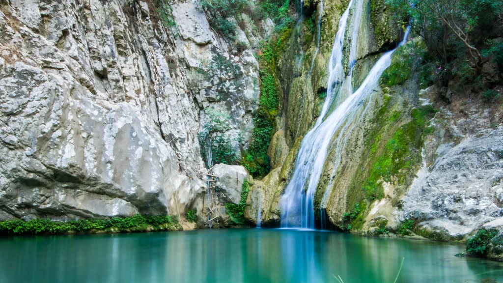 waterfall, nature, rock, greenery, serene, pool
