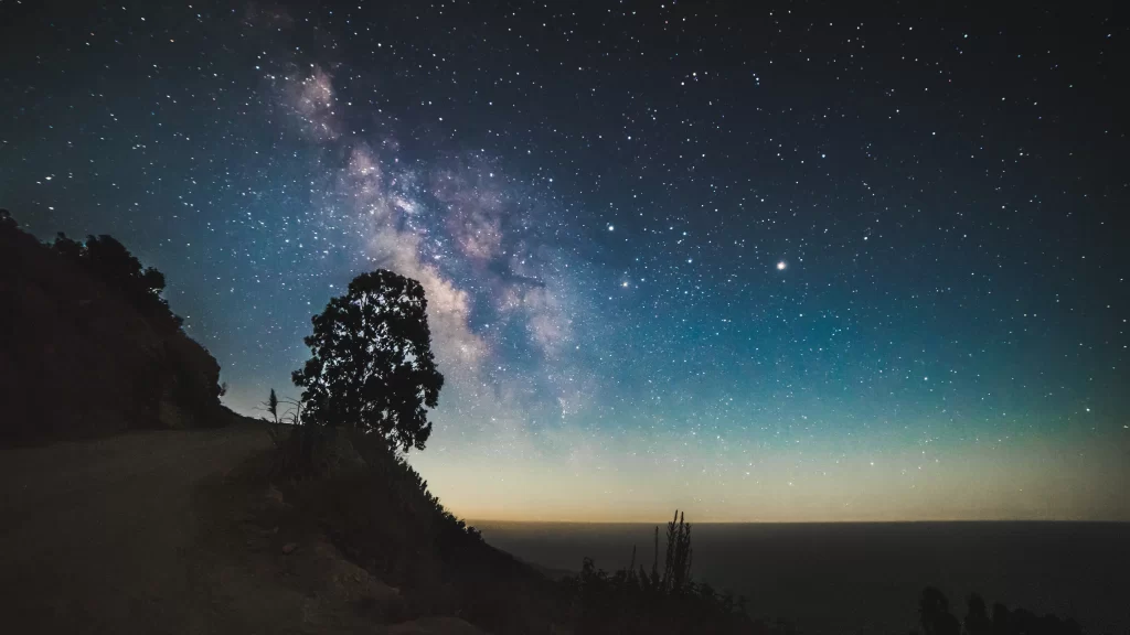 Milky Way Stars Night Sky Landscape Silhouette