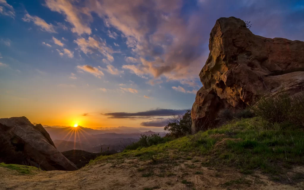 Sunset Rock Formation Landscape Nature Scenery