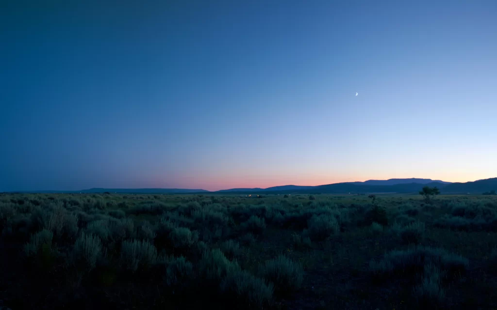 Twilight Desert Moon Mountains Sky